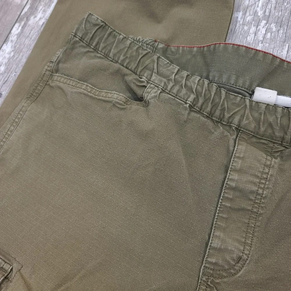 MEC Cargo Pants Mens 32 Green Ripstop Organic Cotton Elastic Hiking Utility - Picture 5 of 8